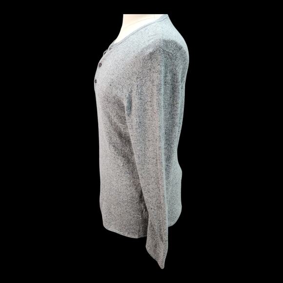 Billy Reid Sweater Mens Large V-Neck Silk Wool Gray Heather Lightweight Italy - Picture 4 of 12